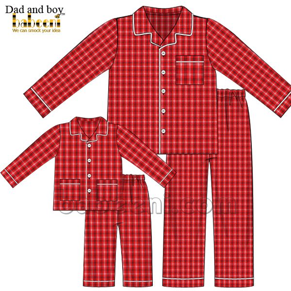 Cozy daddy and little boy red pajamas - DM 02 